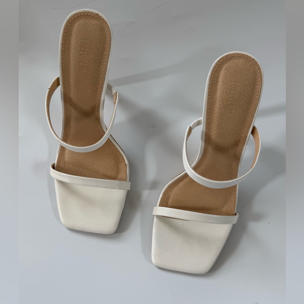 Forever 21 Cream Strappy Heels